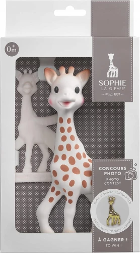 SOPHIE LA GIRAFE Set Naturkautschuk Beißring SO PURE 18CM plus kleiner