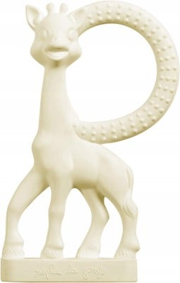 SOPHIE LA GIRAFE Set Naturkautschuk Beißring SO PURE 18CM plus kleiner