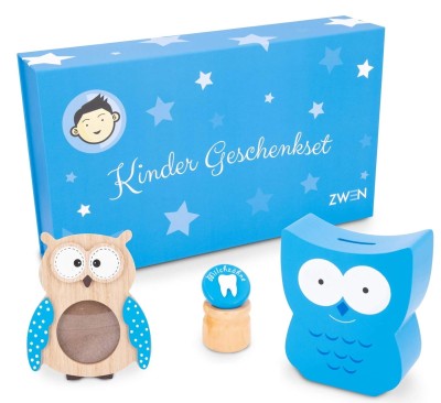 ZWEN Erinnerungsset Holzkiste für Zahn Sparbüchse Foto