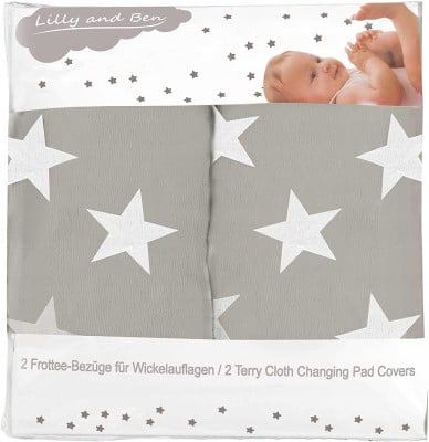 LILLY AND BEN 2x Frottee-Bezug für Wickelauflage