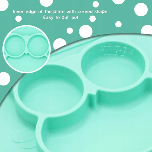 BUMKINS Silikonteller mit Matte und Besteck
