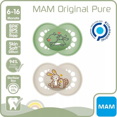 MAM PURE Beruhigungsschnuller x2 6-16 +box