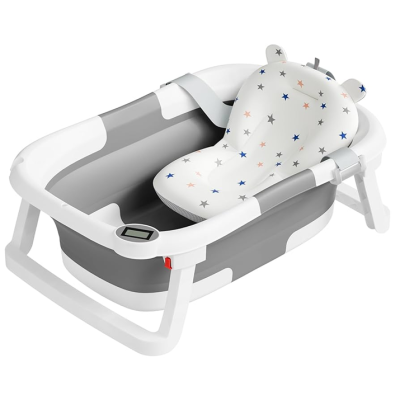 GLENMORE faltbare Babybadewanne mit Ablauf und Thermometer