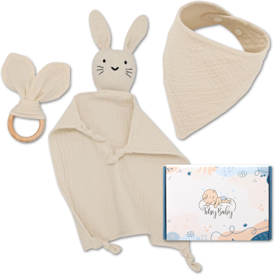 TOTSY BABY mu muffin Schnuller und Seil, Holz BeiĂźring 27x27 cm KRĂ "LIK
