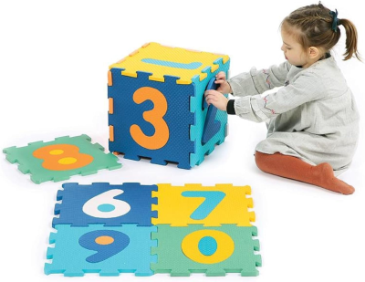 LUDI faltbare Puzzlematte 2in1 Zahlen 90x90