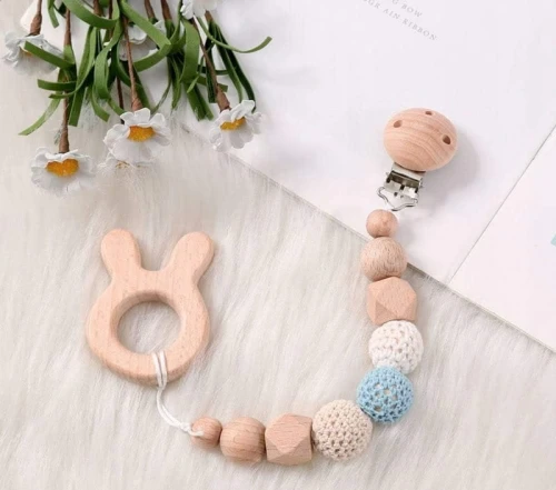 RUBY Artestar Holzclips für Schnullerkette 16 Stück