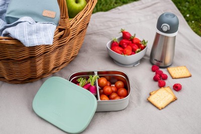 BEABA Brotdose Lunchbox Edelstahl 760 ml mit Fächern