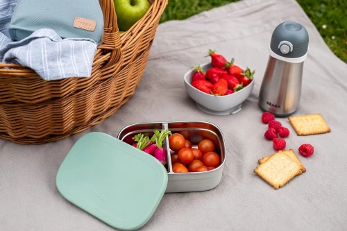BEABA Brotdose Lunchbox Edelstahl 760 ml mit Fächern