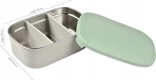 BEABA Brotdose Lunchbox Edelstahl 760 ml mit Fächern