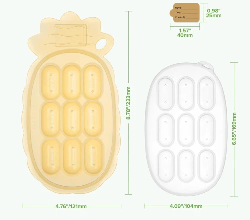 HAAKAA Silikon Gefriertablett für Lebensmittel mit Deckel