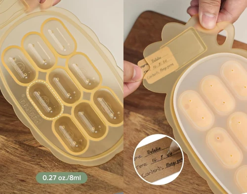 HAAKAA Silikon Gefriertablett für Lebensmittel mit Deckel