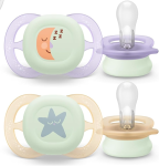 PHILIPS AVENT Ultra Start Schnuller x 2 0-2M NIGHTTIME leuchtet im Dunkeln
