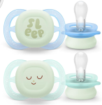 PHILIPS AVENT Ultra Start Schnuller x 2 0-2M NIGHTTIME leuchtet im Dunkeln