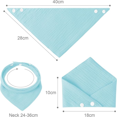LULU MOON Musselin Bandana Lätzchen mit Druckknopf 0-36msc x8