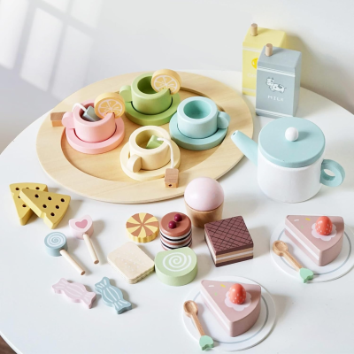 SMARTWO Holz Tee und Dessert Set 34 tlg
