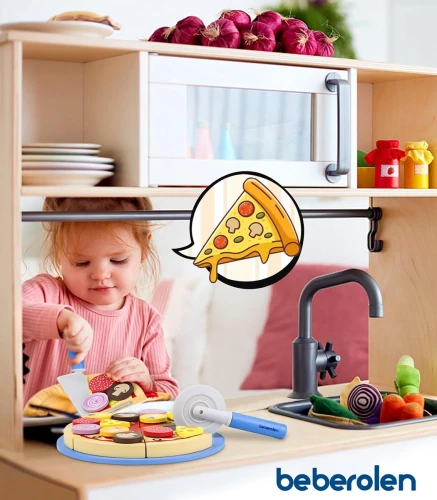 BEBEROLEN Holz Pizza Set PIZZERIA 24 tlg