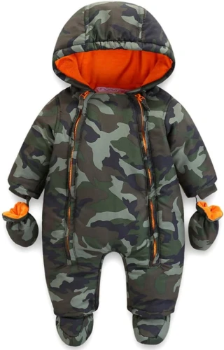 JIAMY Winteroverall mit Kapuze 9-12 Monate plus Handschuhe Schuhe