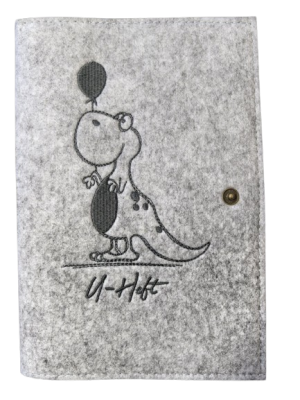 LUXDAG Filz Etui für Mutterpass DINOSAURIER 15,5 x 23 cm
