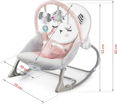 NUKIDO Wippe mit Vibrationen bis 18 kg plus Spielbogen