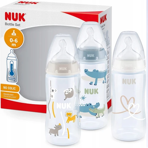 NUK No Colic Flaschenset 3x 300 ml 0-6