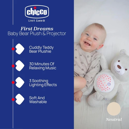 CHICCO First Dreams Bär PROJEKTOR Lampe Geräusche