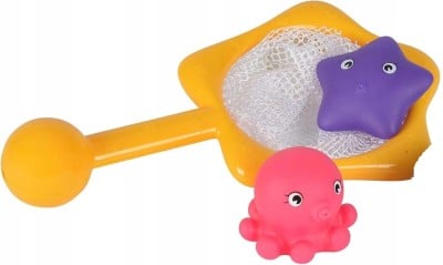 SIMBA ABC Badespielzeug Kescher und 2 Meerestiere