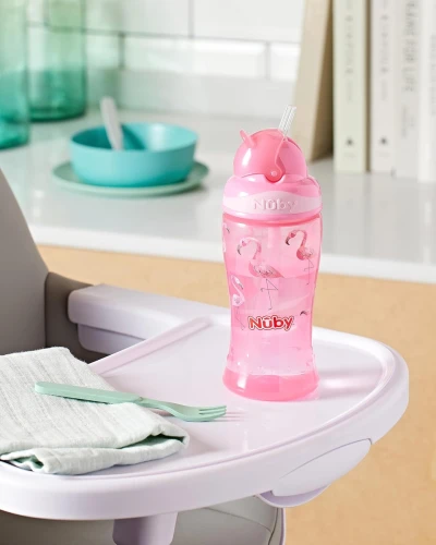 NUBY Flip-it Cup Trinklernbecher mit Strohhalm 12 m+ 360 ml