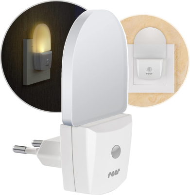 REER NightGuide LED-Nachtlicht fĂĽr Steckdose, Dunkelheitssensor 6 x 9,5 cm