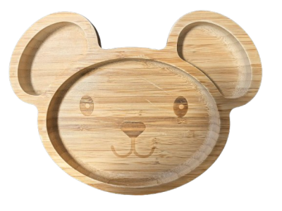 MeloBabyKids Bambus-Schüssel mit Saugnapf MAUS 18 x 24 cm