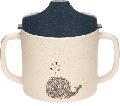 LASSIG Sippy Cup Little Water Whale Trinklernbecher mit Mundstück 150 ml 6 m+