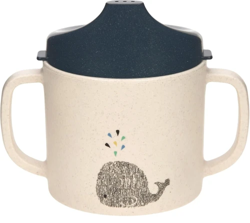 LASSIG Sippy Cup Little Water Whale Trinklernbecher mit Mundstück 150 ml 6 m+
