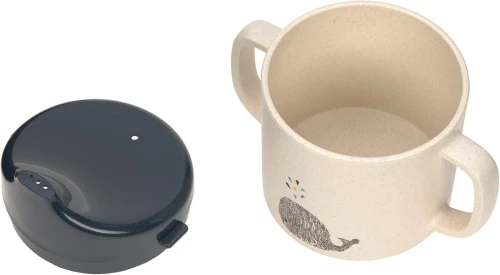 LASSIG Sippy Cup Little Water Whale Trinklernbecher mit Mundstück 150 ml 6 m+