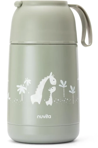 NUVITA 4475 Edelstahl Speise-Thermobehälter 620 ml 0+ GIRAFFEN