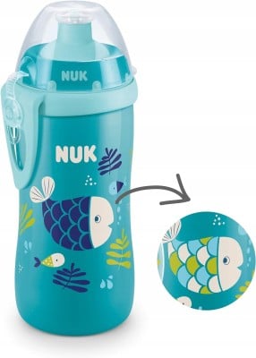 NUK Junior Cup FLASCHE 18 m+ Push-Pull-Trinkaufsatz 300 ml CHAMÄLEON-EFFEKT