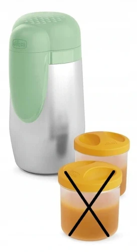 CHICCO Thermos aus Stahl + 2 Behälter 5h