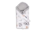 MUSSELIN PUCKTUCH TEDDY GRAU 75x75