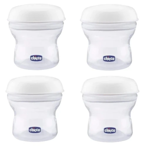 CHICCO Milchbehälter 4 x 150 ml + Sauger mit Schraubverschluss