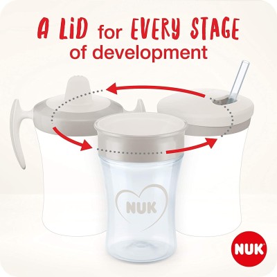 NUK Trinklernset Becher + 3 Trinkaufsätze