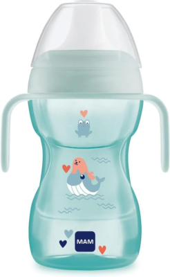 MAM Fun To Drink Cup Trinklernbecher mit Auslaufschutz und Mundstück 270 ml 8M+