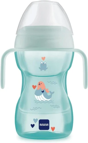 MAM Fun To Drink Cup Trinklernbecher mit Auslaufschutz und Mundstück 270 ml 8M+