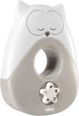 CHICCO Sweet Lights Nachtlicht mit Melodien und Geräuschen EULE 13,5 x 18 cm