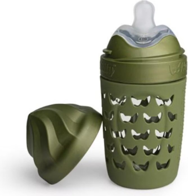 HEROBILITY Hero Eco Glasflasche mit Hülle 220 ml 6 m+ Sauger M