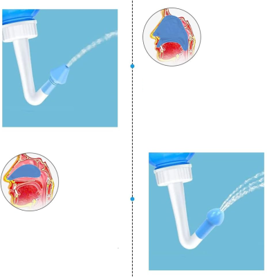 HOUDIAN Neti Poti Nasenspülung für Kinder und Erwachsene, 2 Aufsätze, 300 ml