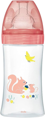 DODIE Flasche 270 ml Sauger 2 mittlerer Durchfluss 0-6 Monate EICHHÖRNCHEN