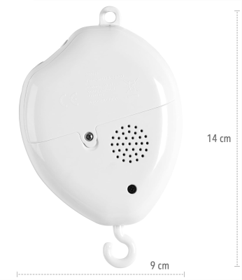 FEHN Nachtlicht mit Drehmechanismus für das Karussell am Babybett + 128 MB Karte
