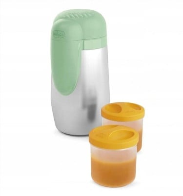 CHICCO Edelstahl-Thermos + 2 Behälter 5h