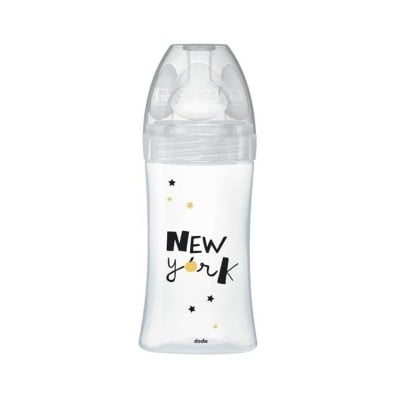 DODIE Sensation+ NEW YORK Glasflasche 270 ml 0-6 Monate Sauger 2 mittlerer Durchfluss
