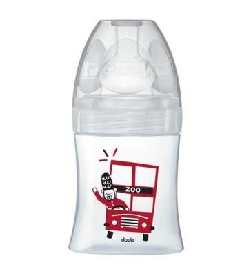 DODIE Sensation+ LONDON Glasflasche 150 ml 0-6 Monate Sauger 1 langsamer Durchfluss