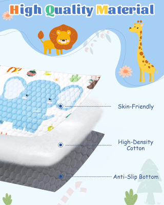 FUNSLAND Spielmatte für Babys mit Wachstumsskala 127x127cm