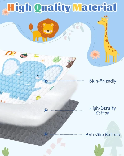 FUNSLAND Spielmatte für Babys mit Wachstumsskala 127x127cm